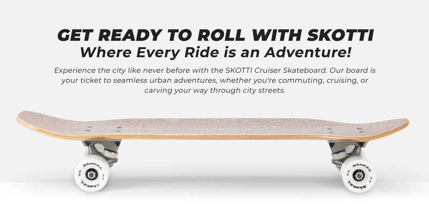 Premium Cruiser Skateboard – Ceramic Bearings, Canadian Maple Deck, Smooth Ride
