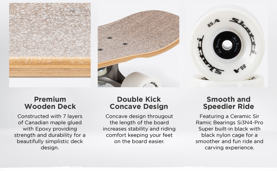 Premium Cruiser Skateboard – Ceramic Bearings, Canadian Maple Deck, Smooth Ride