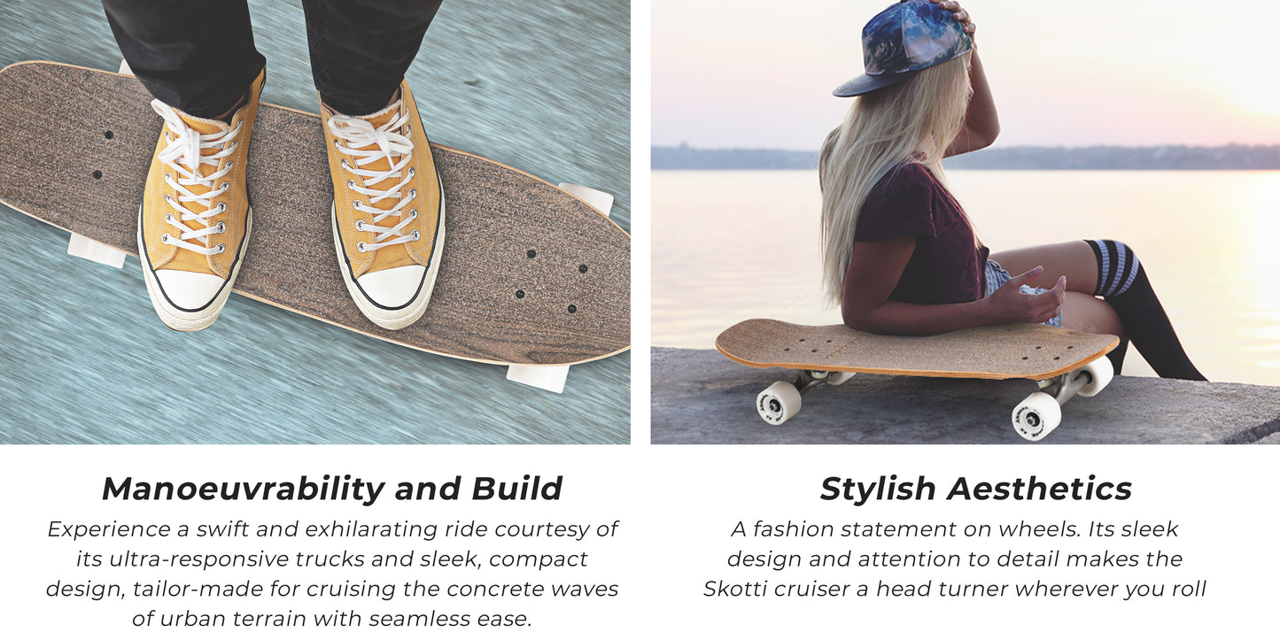 Premium Cruiser Skateboard – Ceramic Bearings, Canadian Maple Deck, Smooth Ride