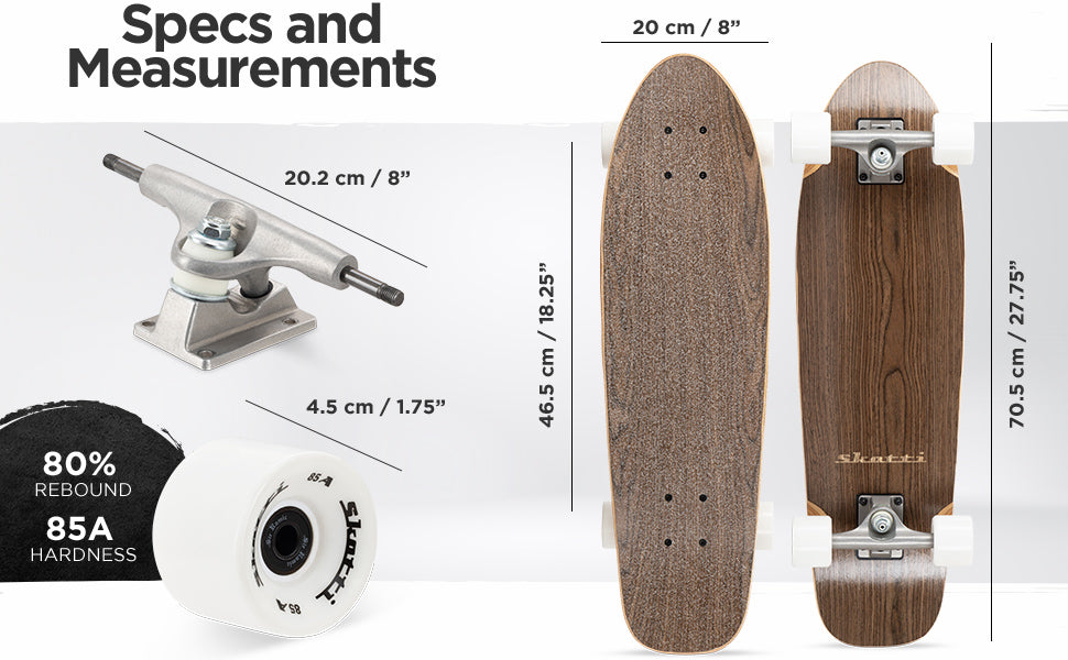 Premium Cruiser Skateboard – Ceramic Bearings, Canadian Maple Deck, Smooth Ride