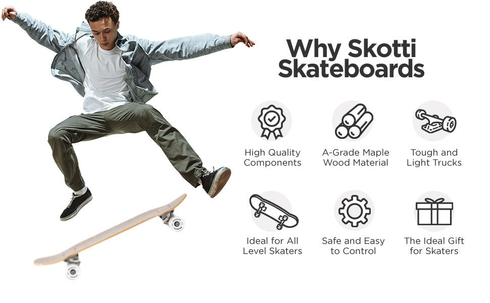 Premium Cruiser Skateboard – Ceramic Bearings, Canadian Maple Deck, Smooth Ride